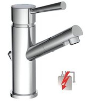 CORNWALL ééngreepsmengkraan wastafel, lage druk, chroom keramische schijven geluidsarme, verwisselbare 35 mm-cartouche flexibele metalen aansluitslangen 1 ¼" metalen-afvoerplug en waste stange