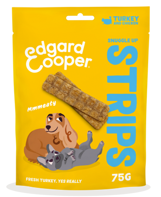 Edgard & Cooper Strips Kalkoen&Kip hondensnacks 75 gram