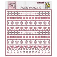 Nellie's Choice • sjabloon scandinavische bloemen sneeuw 15x15cm