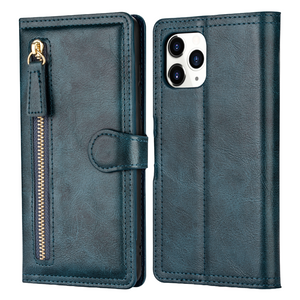 iPhone 15 Pro hoesje - Bookcase - Pasjeshouder - Portemonnee - Rits - Kunstleer - Blauw