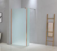 Douche zijwand SaniClear Trust | 30x200 cm | Mat glas | Koper geborsteld beslag