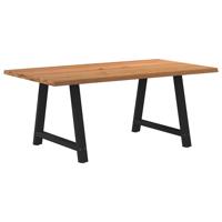 Eettafel rechthoekig 180x100x74 cm massief eikenhout lichtbruin