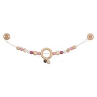 Goki Houten Wandelwagenketting Hart Roze met Clips - thumbnail