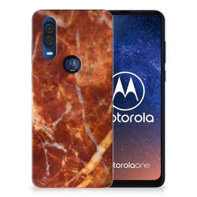 Motorola One Vision | TPU | Siliconen hoesje | Marmer Bruin