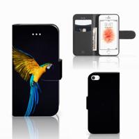 Apple iPhone 5 | 5s | SE | Telefoonhoesje | Met pasjeshouder | Papegaai