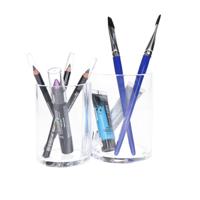 Make-up organizer - 2 compartimenten bakje - transparant - kunststof - 15 x 8 x 10 cm