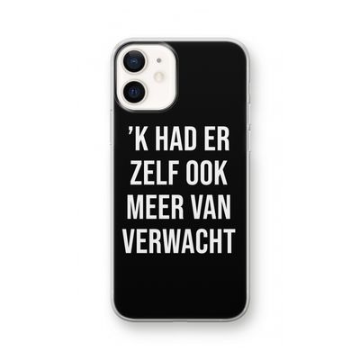 Meer verwacht - Zwart: iPhone 12 Transparant Hoesje