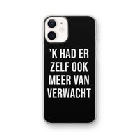 Meer verwacht - Zwart: iPhone 12 Transparant Hoesje
