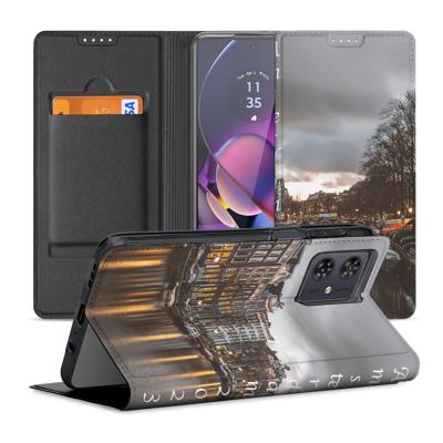 Stand Case Hoesje Maken voor de Motorola Moto G54 | Eigen telefoonhoesje ontwerpen | Op maat gemaakt