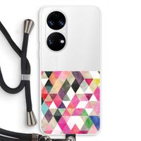 Gekleurde driehoekjes: Huawei P50 Transparant Hoesje met koord