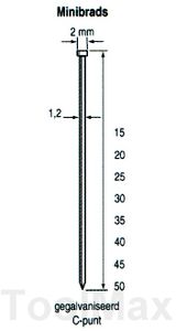 Dutack 1.2mm minibrads | 40mm | 5000 stuks - 5134033