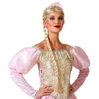 Verkleed haarband/hoofdband met vlecht en kroon - roze - meisjes/dames - queen/ijsprinses/Elsa Verkleed haarband/hoofdband met vlecht en kroon - roze - meisjes/dames - queen/ijsprinses/Elsa