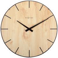 NeXtime ne-3249 wandklok edge-wood-dome dia 35cm kunststof licht bruin