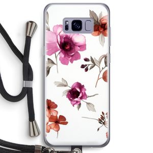 Geschilderde bloemen: Samsung Galaxy S8 Plus Transparant Hoesje met koord