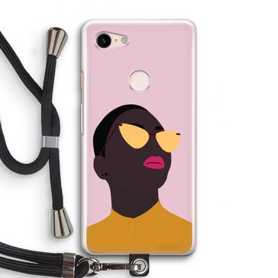 Yellow glasses: Pixel 3 Transparant Hoesje met koord
