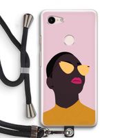 Yellow glasses: Pixel 3 Transparant Hoesje met koord