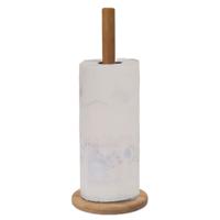 Keukenrolhouder - bamboe hout - staand model - D14 x H32 cm