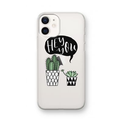 Hey you cactus: iPhone 12 mini Transparant Hoesje