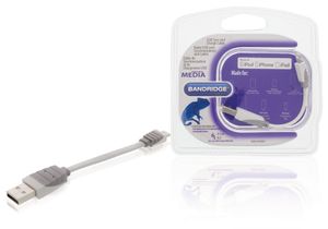 Bandridge Data en Oplaadkabel Apple Lightning naar USB A Male 0.10 m Wit | 1 stuks - BBM39300W01 BBM39300W01