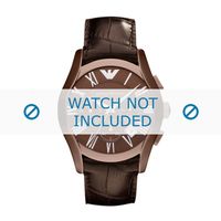 Horlogeband Armani AR1609 Leder Donkerbruin 22mm