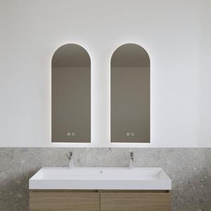 Badkamerspiegel Gliss Design Gaya | 40x100 cm | Rechthoekig | Indirecte LED verlichting | Touch button | Met spiegelverwarming