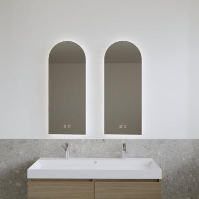 Badkamerspiegel Gliss Design Gaya | 40x100 cm | Rechthoekig | Indirecte LED verlichting | Touch button | Met spiegelverwarming