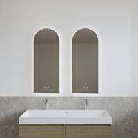 Badkamerspiegel Gliss Design Gaya | 40x100 cm | Rechthoekig | Indirecte LED verlichting | Touch button | Met spiegelverwarming