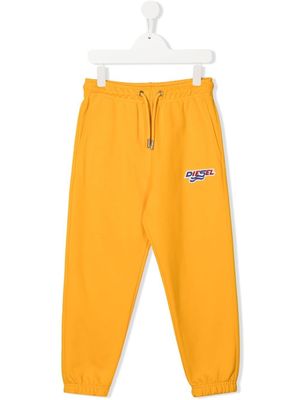 Diesel Kids pantalon de jogging à logo brodé - Orange