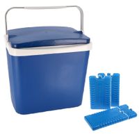 Koelbox donkerblauw 29 liter 40 x 29 x 44 cm incl. 4 koelelementen - thumbnail