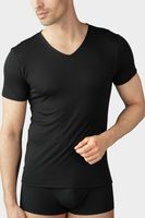 Mey Superior Regular Fit T-Shirt V-hals zwart, Effen - thumbnail