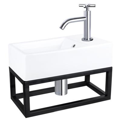 Differnz Force fonteinset keramiek - kraan kruis - met handdoekrek - 40 x 22 x 11.5 cm - chroom