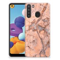 Samsung Galaxy A21 | TPU | Siliconen hoesje | Marmer Oranje