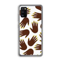 Hands dark: Samsung Galaxy A41 Transparant Hoesje