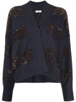 Brunello Cucinelli cardigan à sequins - Bleu