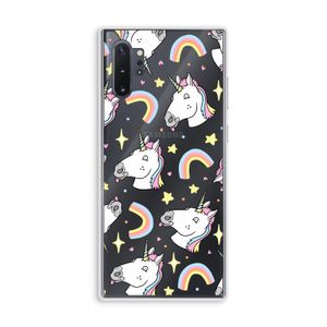 Rainbow Unicorn: Samsung Galaxy Note 10 Plus Transparant Hoesje