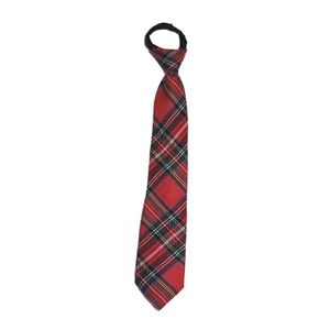 Schots geblokte feest verkleed stropdas rood   -