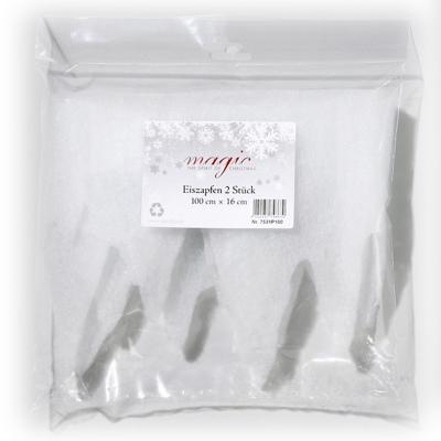 Inge Christmas Sneeuwrand - 2x - wit - polyester - 100 x 16 cm - ijspegel versiering Inge Christmas Sneeuwrand - 2x - wit - polyester - 100 x 16 cm - ijspegel versiering