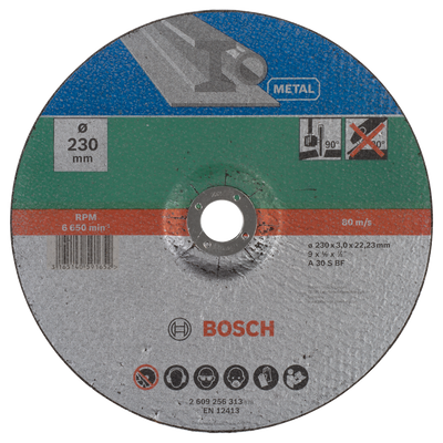 Bosch Accessoires Doorslijpschijf gebogen, metaal | 230 X 3 mm - 2609256313