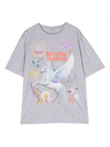 Stella McCartney Kids t-shirt en coton à imprimé graphique - Gris