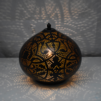 Tafellamp Ameera filigrain onion zwart/goud