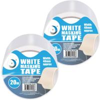 DID afplaktape/verftape wit 2 stuks 20 meter x 48 mm