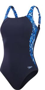 Speedo Eco Lunalustre Print Shaping Badpak Dames Blauw maat 40