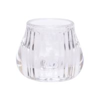 Glazen theelichthouder / waxinelichthouder transparant rond 8 cm - Waxinelichtjeshouders - thumbnail