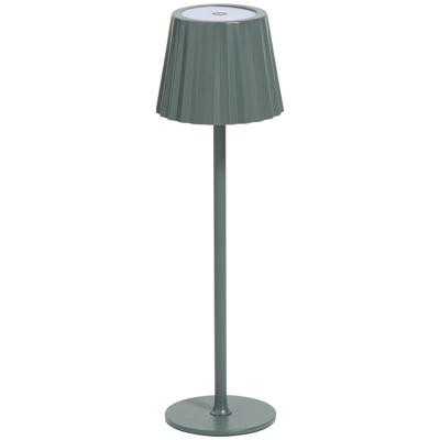 Leen Bakker - Tafellamp Scotti USB LED - Metaal - Groen - 11.5x11.5x38 Cm