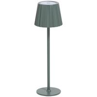 Leen Bakker - Tafellamp Scotti USB LED - Metaal - Groen - 11.5x11.5x38 Cm