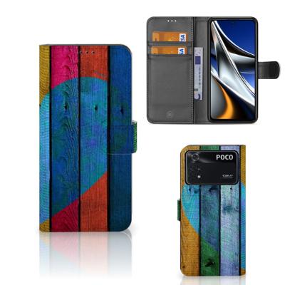 Xiaomi Poco X4 Pro 5G | Book Style Case | Wood Heart - Cadeau voor je Vriend