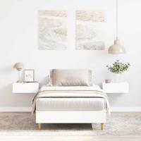 Bedframe zonder matras 100x200 cm spaanplaat wit