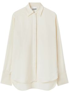 Jil Sander chemise en satin à manches longues - Blanc