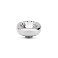 Melano Vivid Quadrate Steentje Crystal Zilver