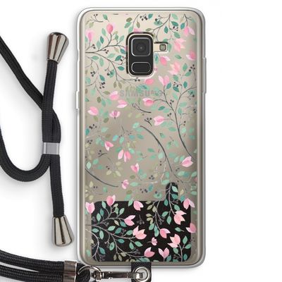 Sierlijke bloemen: Samsung Galaxy A8 (2018) Transparant Hoesje met koord